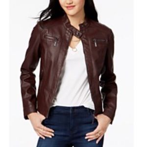 Jou Jou Juniors Faux-Fur-Lined Moto Leather Jacket